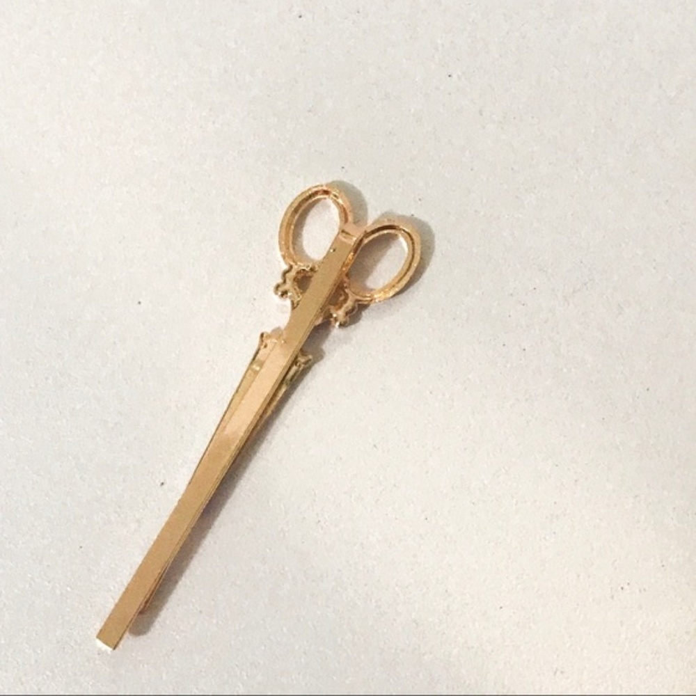 Gold Scissors Bobby Pin Hair Clip Barrette - Picture 3 of 6